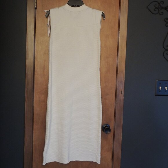 New York & Company White Textured Knit Sleeveless Midi Dress Size L - Picture 4 of 6